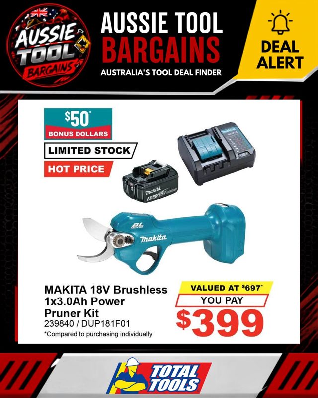 MAKITA 18V Brushless 1x3.0Ah Power Pruner Kit 239840 / DUP181F01
